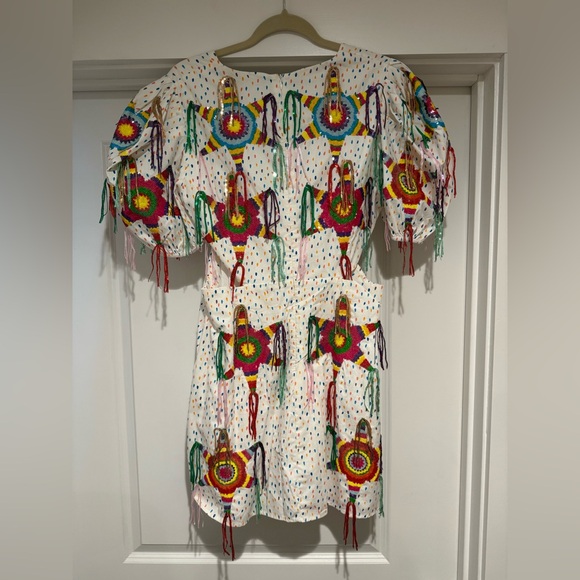 QUEEN OF SPARKLES Multicolor Fringe Mini Dress - Picture 2 of 2